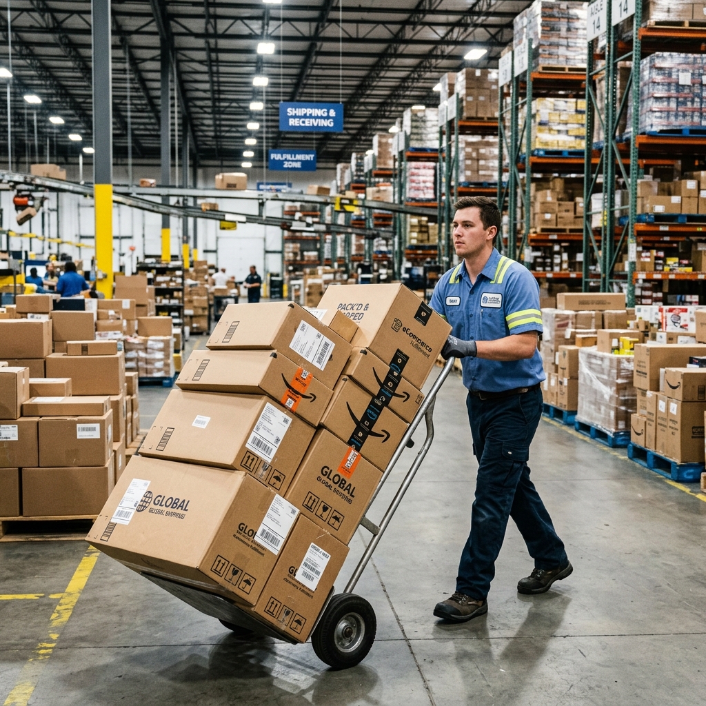 Worker with boxes